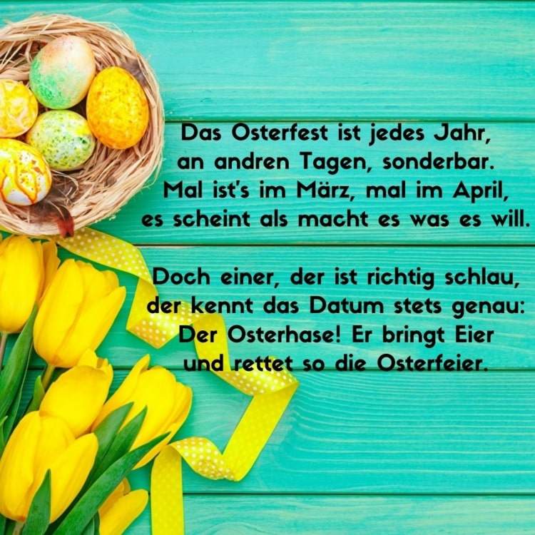 Witzige Ostergrüße 2021 in Form von Gedichten - Der Osterhase rettet die Feiertage