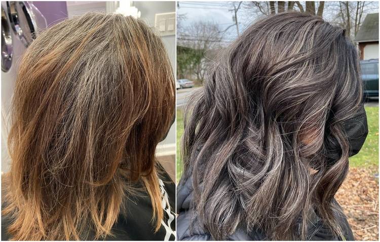frisuren graue haare mit strähnchen kaschieren
