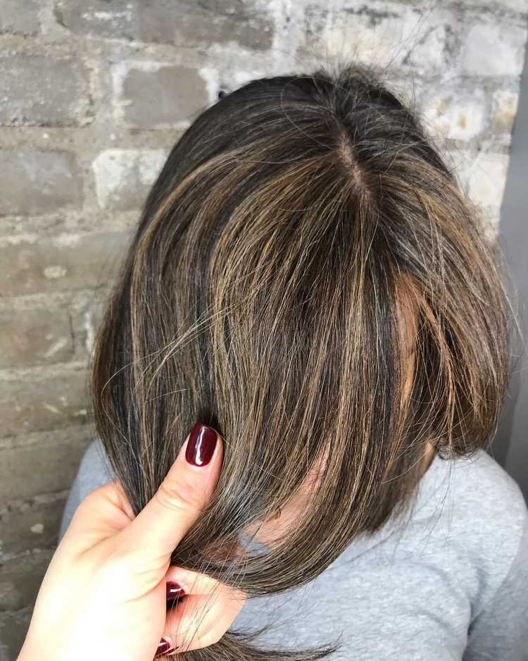 Ansatz graue haare mit dunklem 