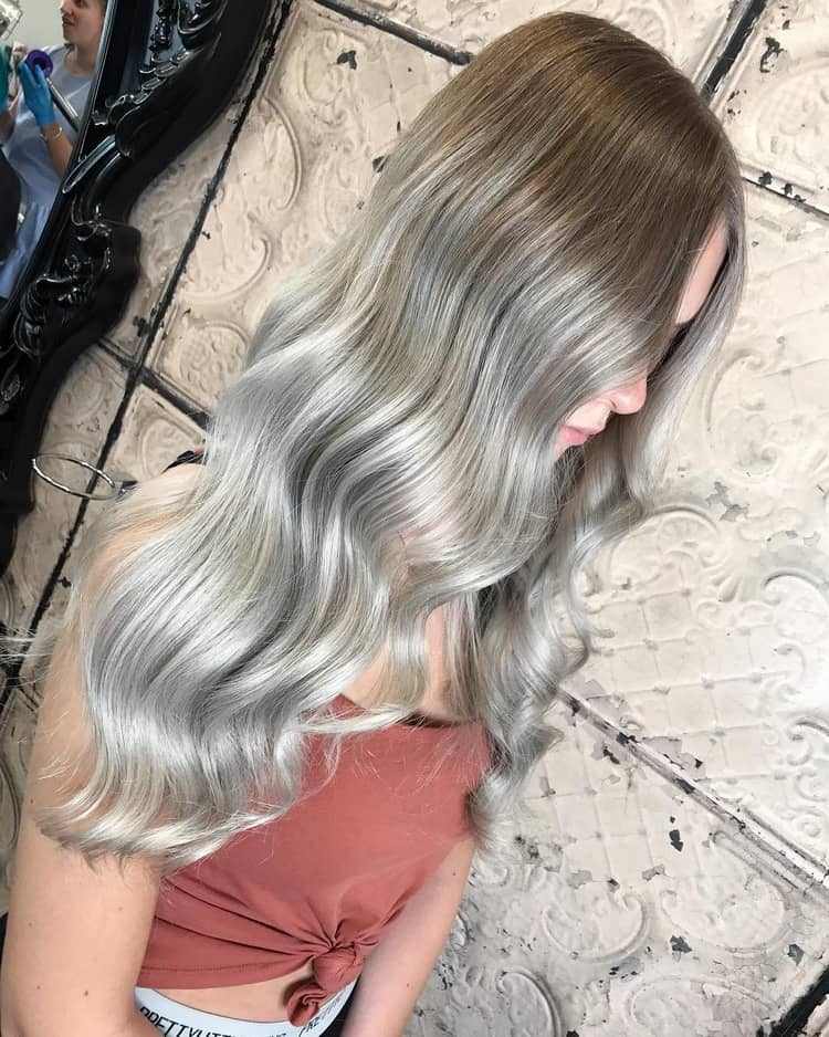 lange haare grau blond ombre