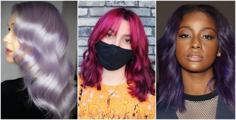 lila Haare verschiedene Lilatöne je nach Hauttyp
