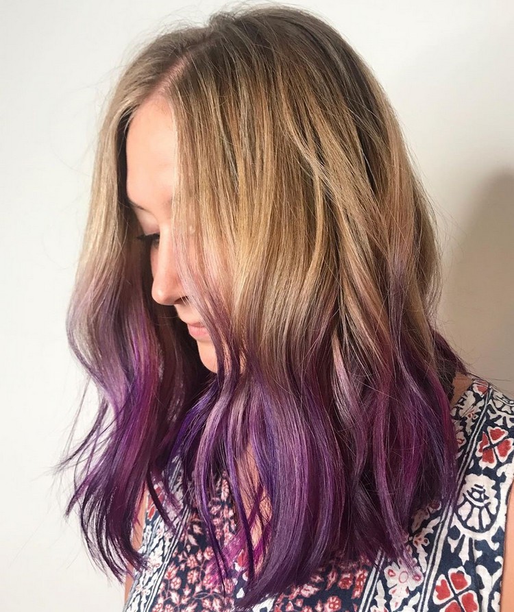 Dip Dye Haare selber machen Haarspitzen färben Anleitung