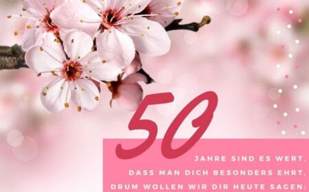 Geburtstagssprüche für 50 für Frau mit Grußkarte zum kostenlos herunterladen