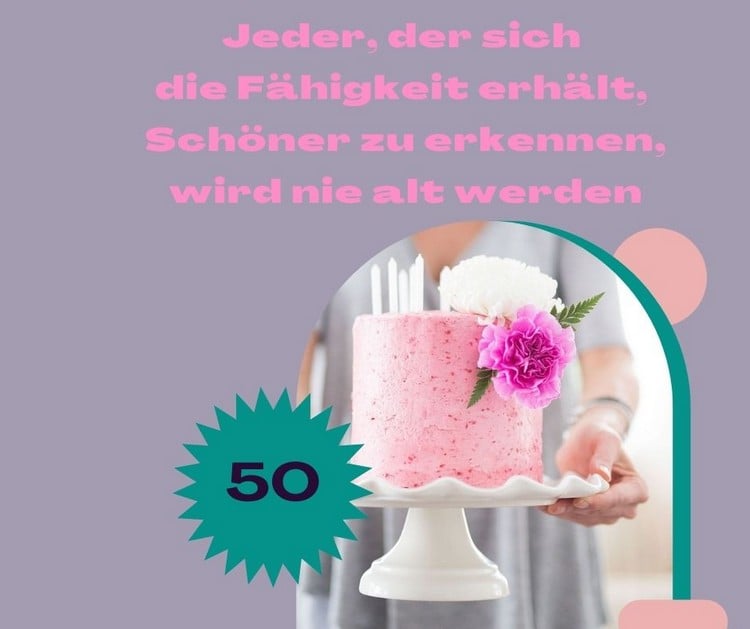 Geburtstagssprüche für 50 für Frauen WhatsApp Bilder