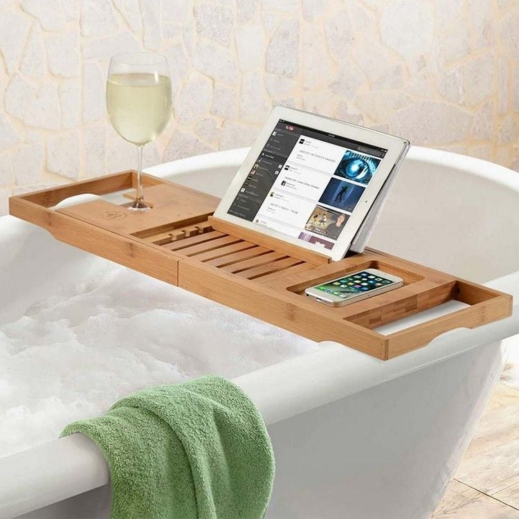 Holzbrett für die Badewanne Muttertagsgeschenk Idee originelle Geschenke Muttertag