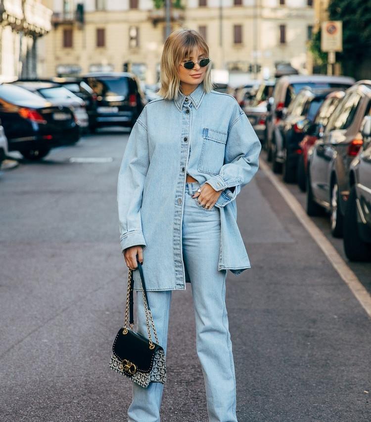 Jeans Longbluse kombinieren Outfit Ideen Frühling 2021