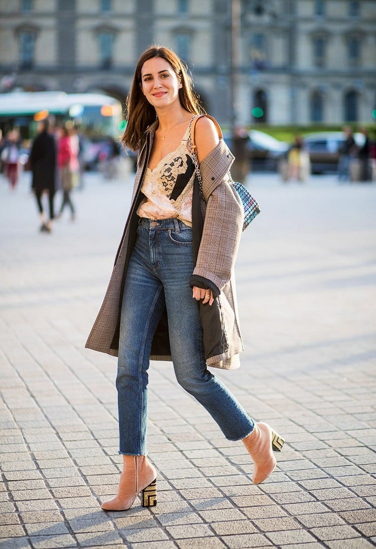 Jeans Trends 2021 coole Frühling Outfits Bilder