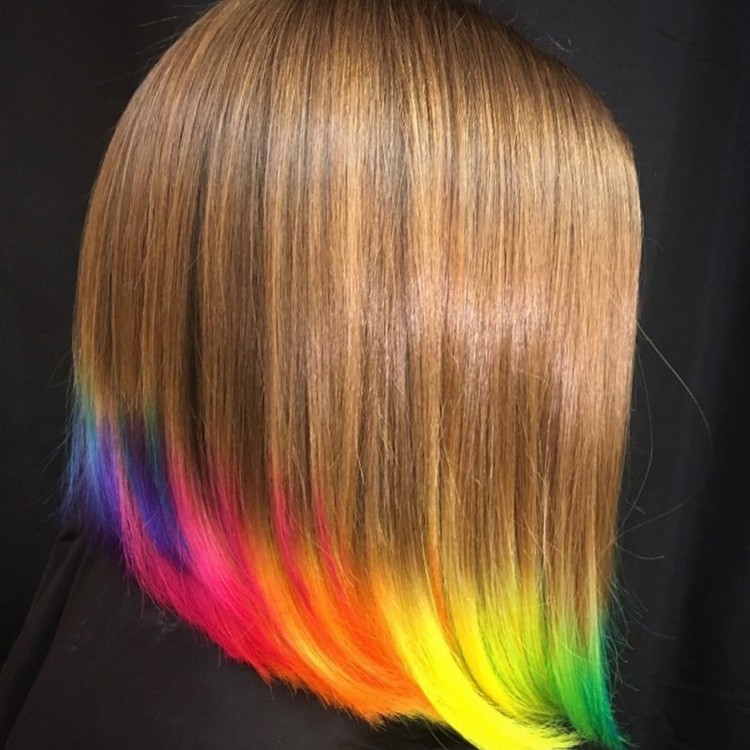 Regenbogen Haare Trend Dip Dye Hair selber machen