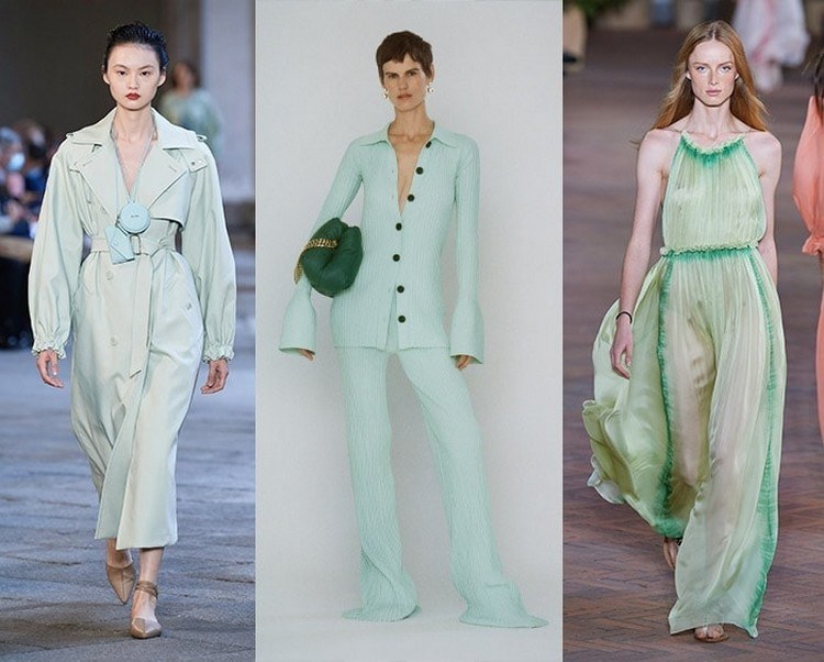 Trendfarben Frühling Sommer 2021 Minzgrün kombinieren Pastelgrün Outfit