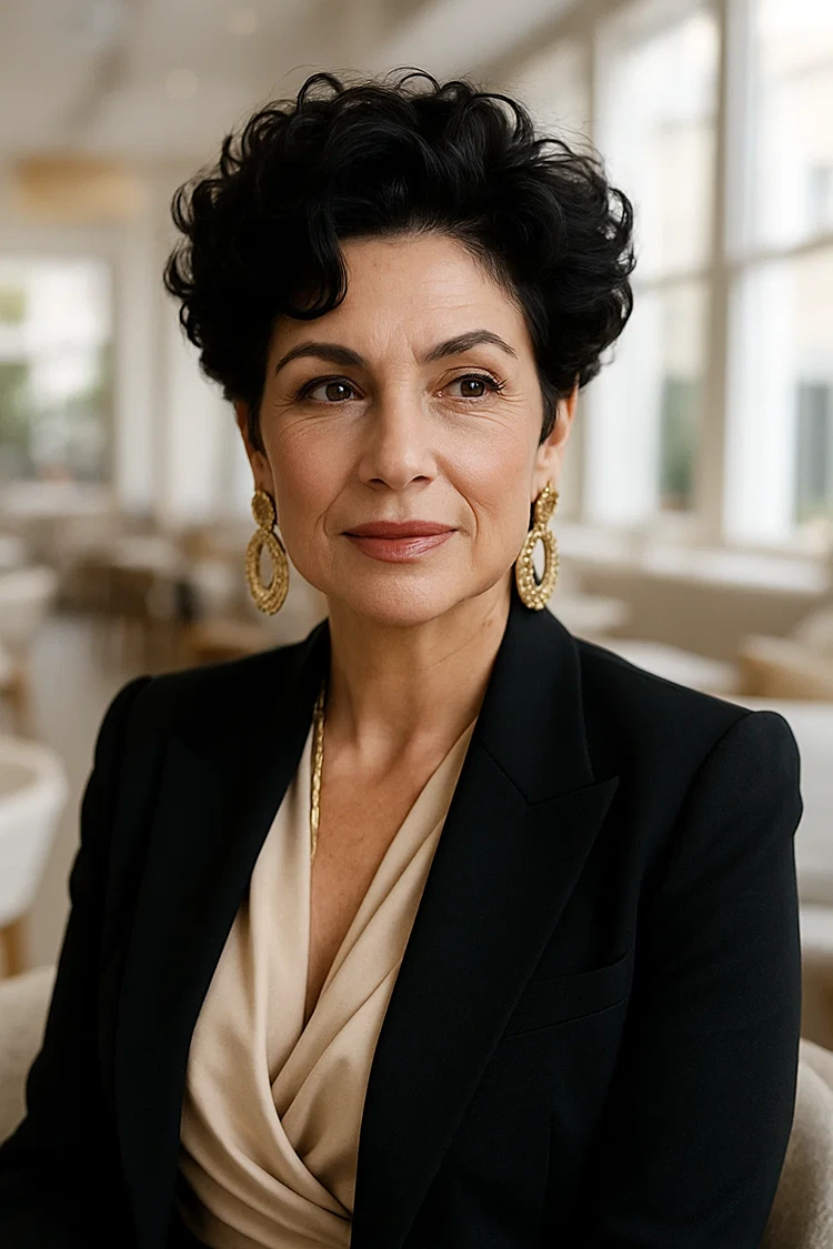 kurzhaarfrisuren locken frauen ab 50 mit volumen