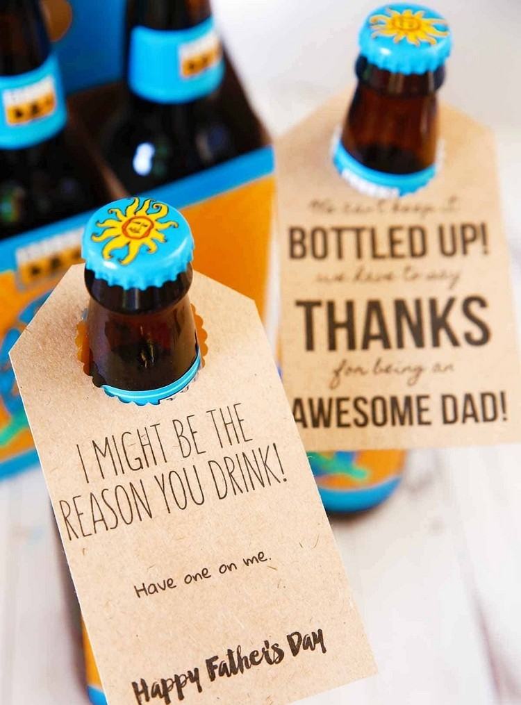 lustige Geschenkideen für Bierliebhaber Geschenk Vatertag basteln