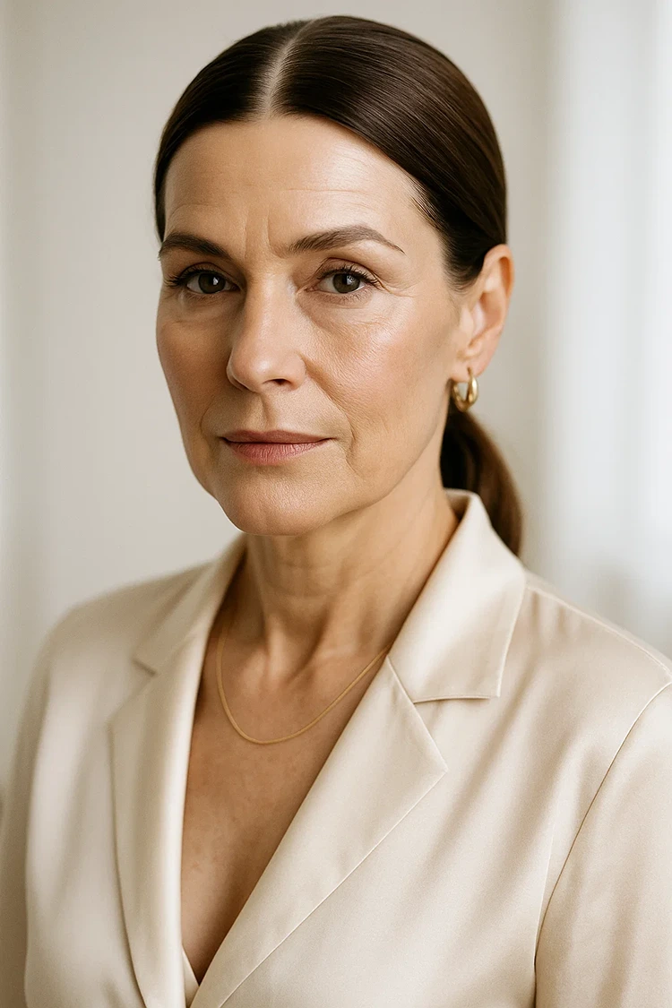 niedriger pferdeschwanz über 50 sleek look