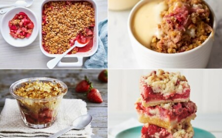 Erdbeer Rhabarber Crumble backen - Leckere, einfache und schnelle Rezepte