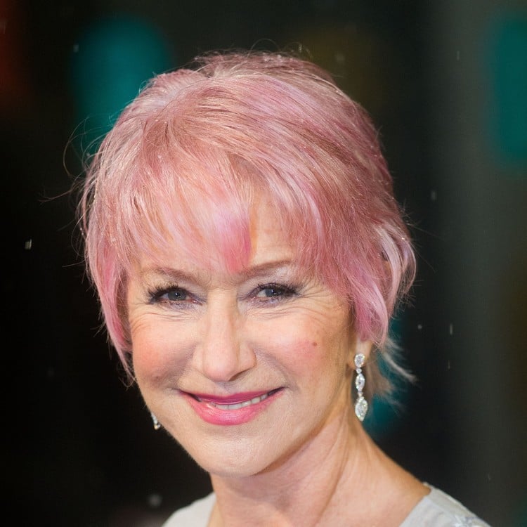 Haare rosa färben Helen Mirren Frisuren