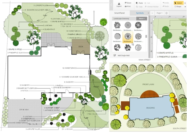 Mit Smartdraw Garten und Konstruktionen zeichnen und designen
