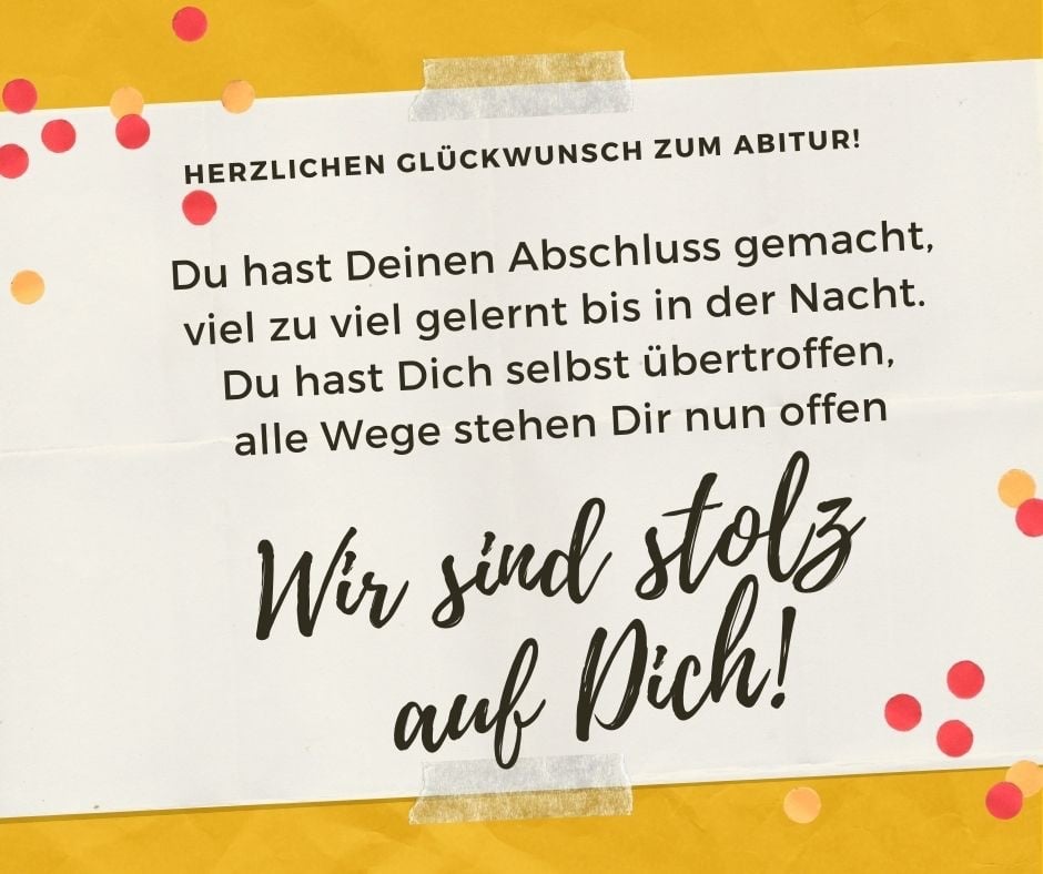 Glückwünsche zum Abitur 2021