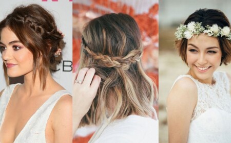 Boho Frisuren für kurze Haare Blumenkranz Brautfrisuren Trends Sommer
