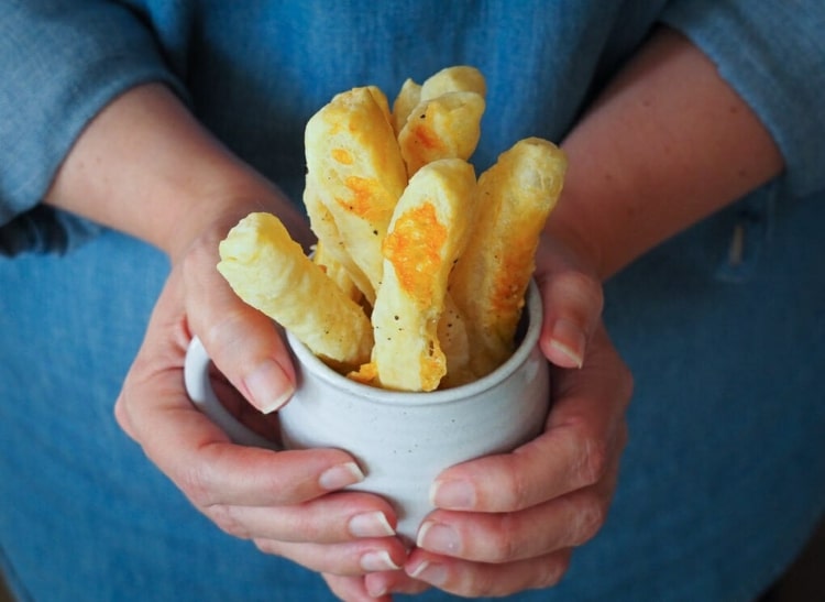 Cheddar Sticks are quick and easy to make for a last minute munchie