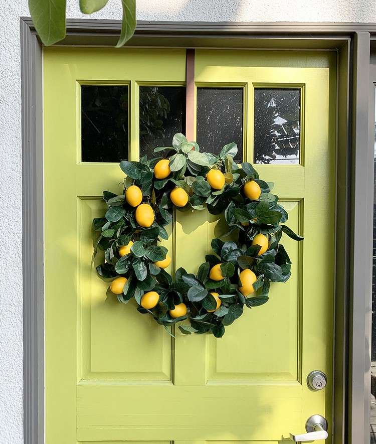DIY Sommerdeko Zitronen-Kranz für die Tür