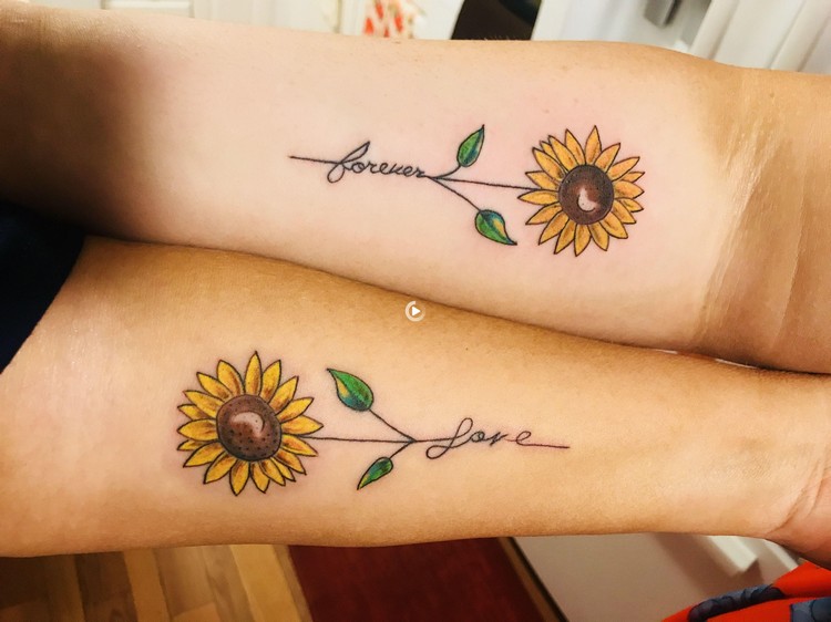 Freundschaftstattoo Ideen Sonnenblume Tattoo Unterarm