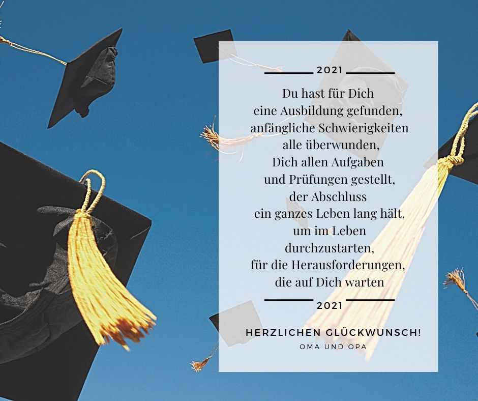 Glückwünsche zum Abitur 2021