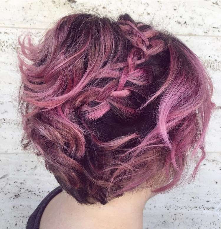 Haare rosa färben Boho Frisuren für kurze Haare