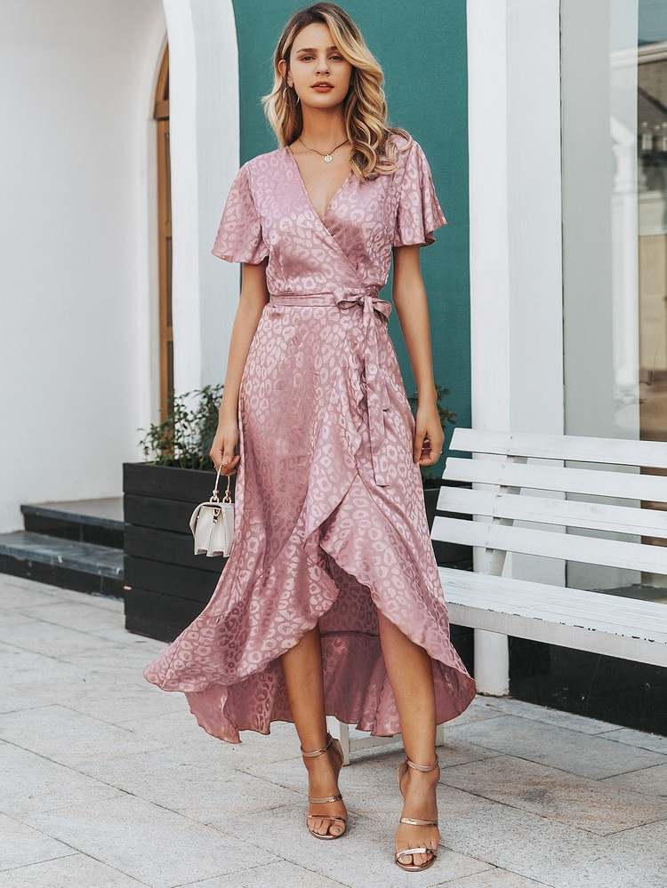 Hochzeitskleid Gast romantisch Wickelkleider Outfit für Sommerhochzeit