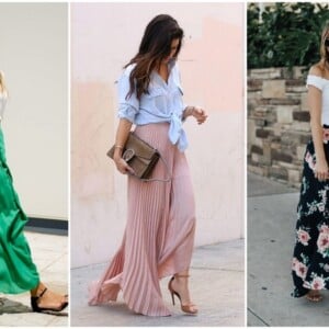 Lange Röcke kombinieren Sommer Outfit Ideen mit Maxirock