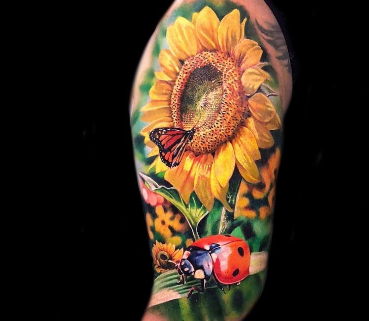 Realistic Tattoo Bilder Sonnenblume Tattoo