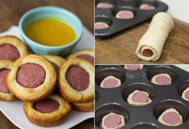Recipe for snacks for football night - make your own sausages in dough