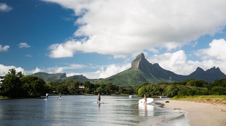 Tamarin Strand auf Mauritius beliebter Spot im Südwesten