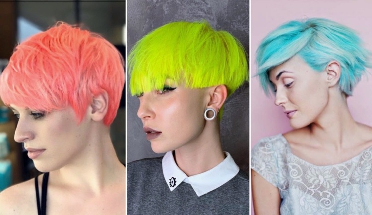 kurze Neon Haare im Trend 2021
