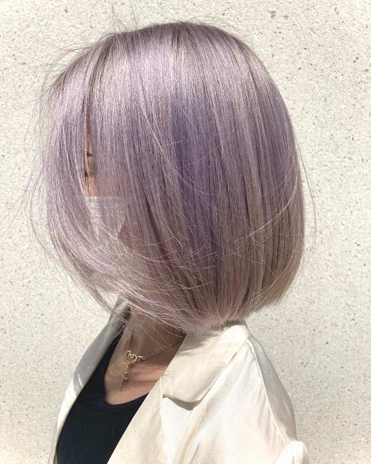pastell haarfarbe kurze haare silber lila