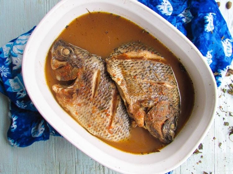 Fufu mit Fisch zubereiten Rezept