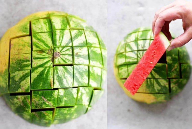 Melone schneiden für Kinder und Erwachsene - Sticks als Fingerfood