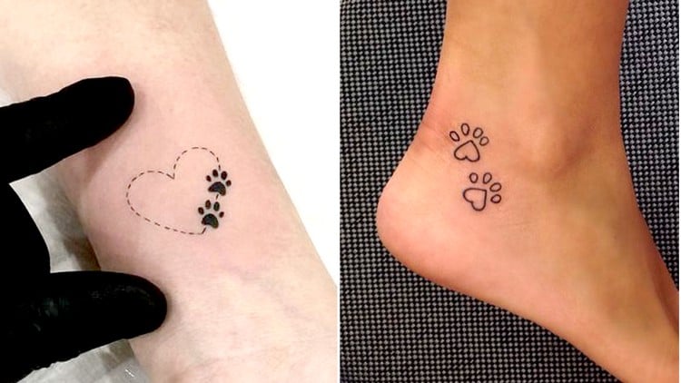 Minimalistische Tattoos für Frauen Hund Tattoodesign Bilder