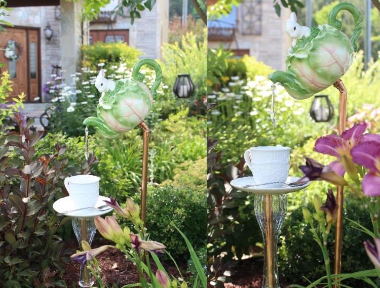 Schwebende Tasse selber machen Gartendeko Ideen