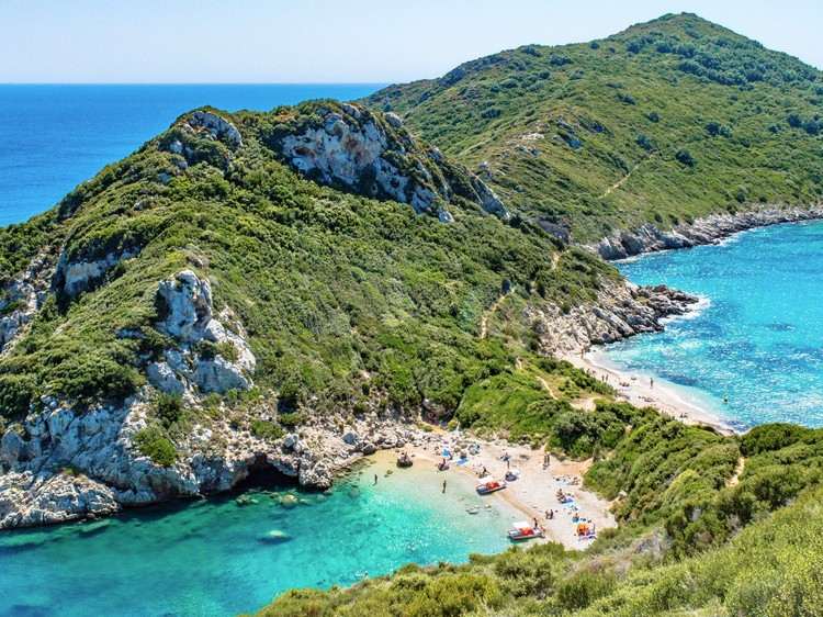 Twin Bays Strand Korfu die schönsten Inseln in Griechenland