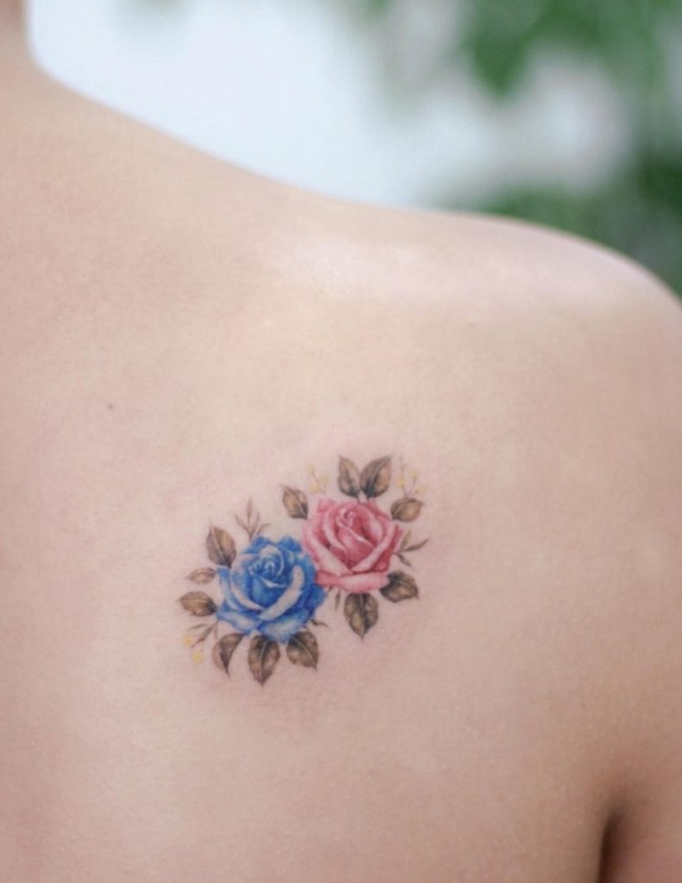 minimalistische Tattoos Bilder Rosen-Tattoo Bedeutung