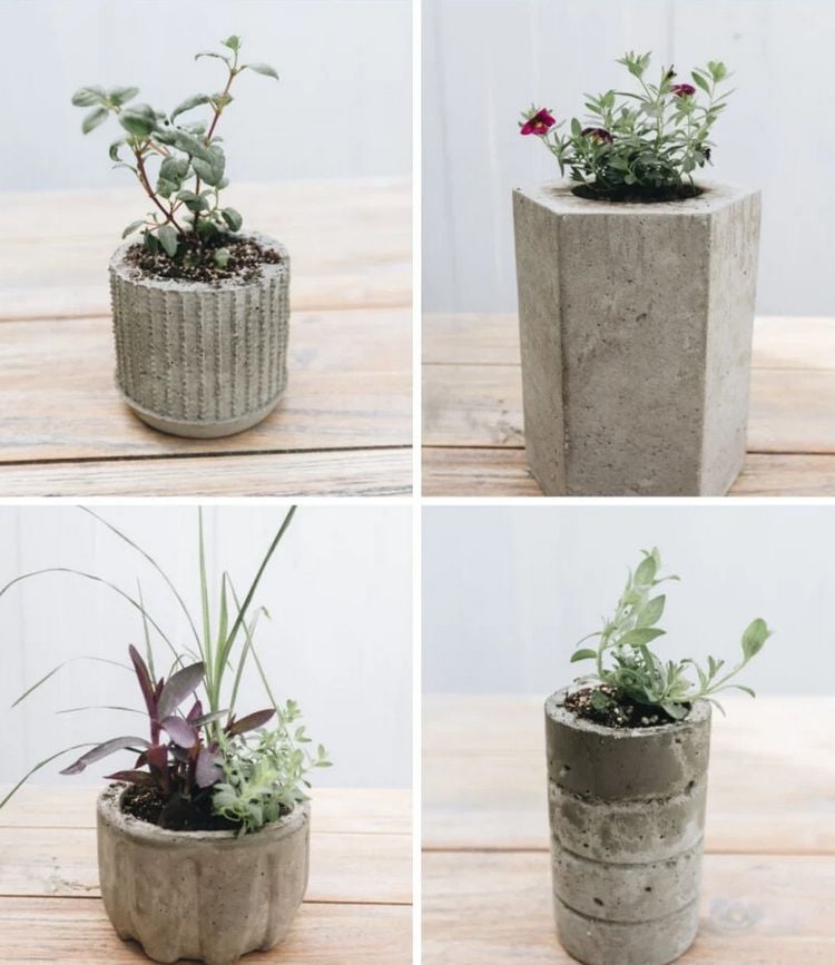 Coole Ideen für Blumentöpfe aus Beton DIY
