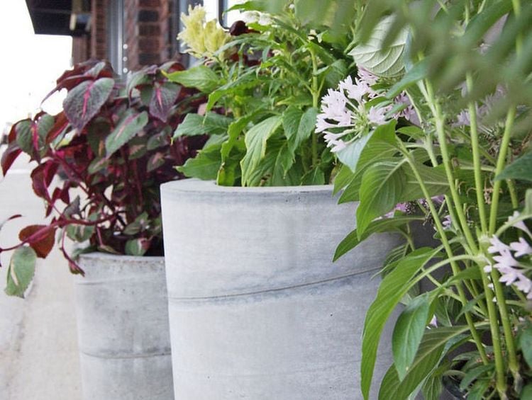 DIY runde Pflanzkübel aus Beton für draußen