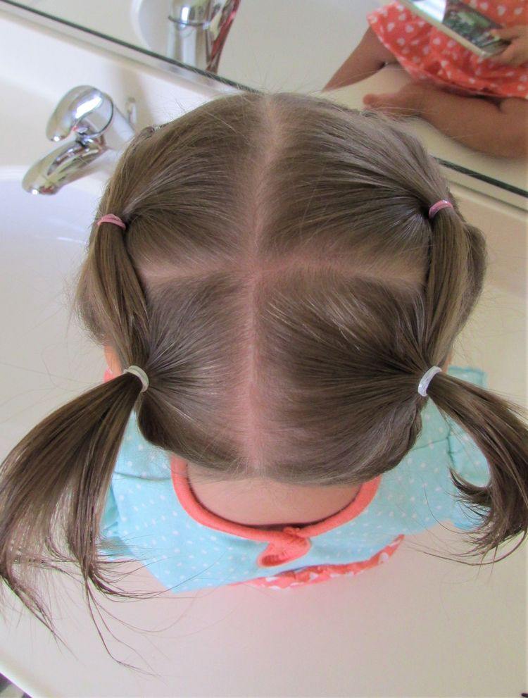 Einfache Kinderfrisuren für dünnes Haar mit Haargummis 5 Minuten