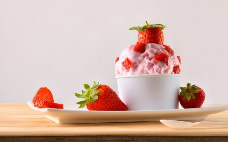 Erdbeeren Frozen Joghurt selber machen ohne Eismaschine Low Carb Eis Varianten