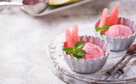 Frucht Sorbet Low Carb Rezept Wassermelone Eis selber machen kalorienarm