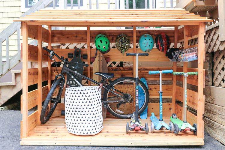 Ideen für Fahrradgarage aus Holz zum Selberbauen