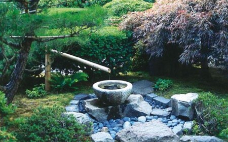 Japanisches Wasserspiel aus Bambus und Stein selber bauen