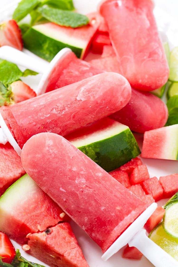 Low Carb Eis am Stiel Wassermelone Eis selber machen