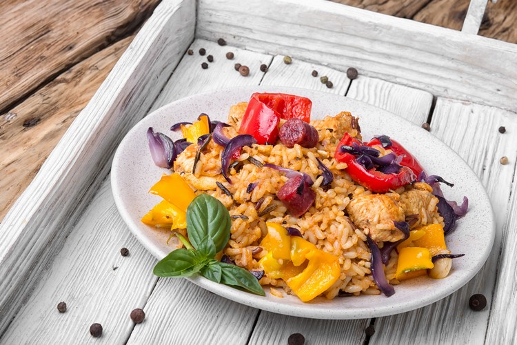 Paella mit Hähnchen