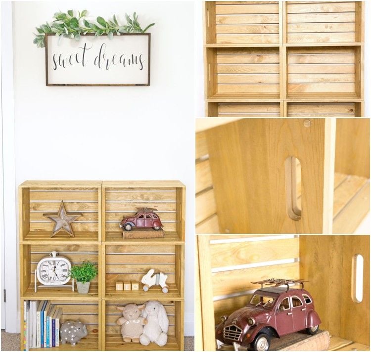 Regale aus Holzkisten selber bauen Ideen für Kinderzimmer