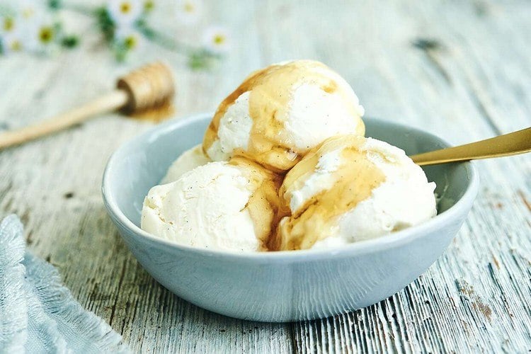 Vanille Eiscreme kalorienarm Frozen Joghurt selber machen ohne Eismaschine